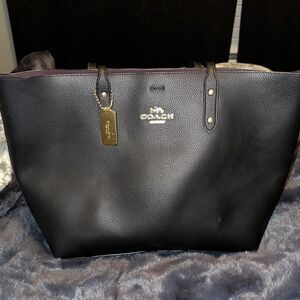 Coach Black Pebbled Leather Tote